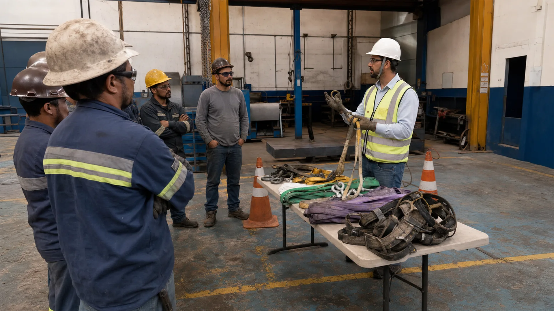 Orientação técnica sobre acessórios de içamento em ambiente industrial